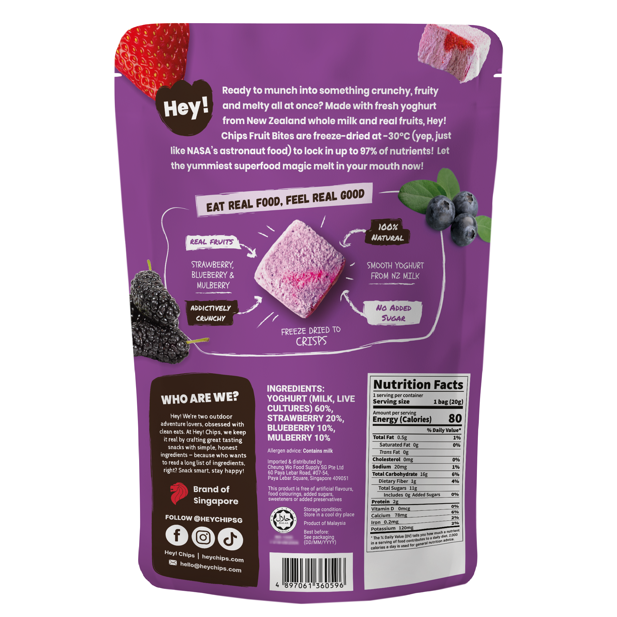 Hey! Chips Probiotics Fruit Bites Mixed Berry