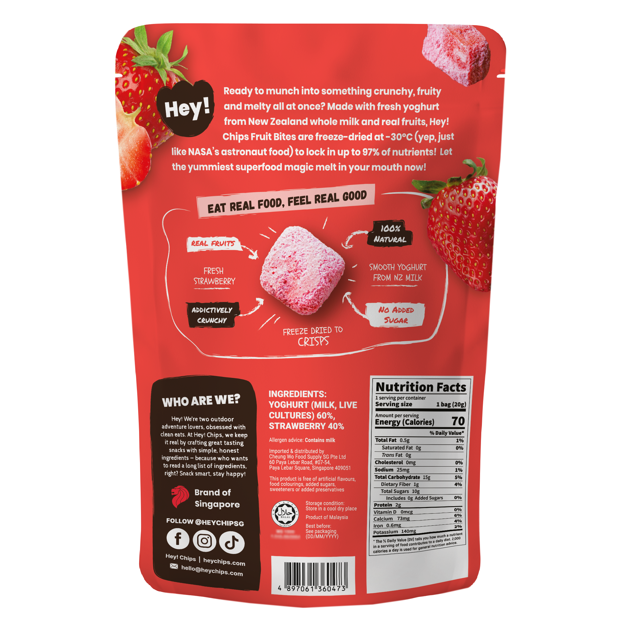 Hey! Chips Probiotics Fruit Bites Strawberry